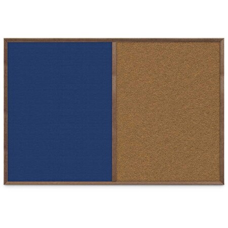 United Visual Products Slim Style Indoor Enclosed Corkboard, 24 UV502SCH-SATIN-CORK